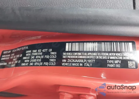 2020 Jeep Renegade Sport Fwd from USA, damaged, VIN ZACNJAAB9LPL19577